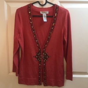 Nine West beaded sequined cardigan size Medium